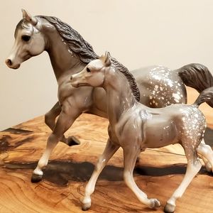 Vintage Breyer Running Gray Mare & Foal